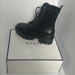 Guess Black Combat Boots for Women